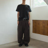 Herringbone pleat pants / Maroon