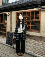 [ORIGINAL] Meter Check Hooded Duffle Coat