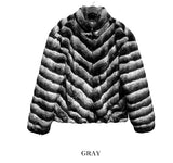 Wavy Gradation Fur Jacket