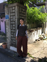 Pitty one-tuck cotton pants (3color)