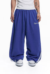 Star Piping Track Balloon Sweat Pants - Blue
