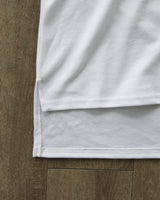 KP DEEP SLIT HALF TEE WH
