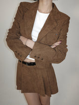Suede Set-Up Jacket In Camel