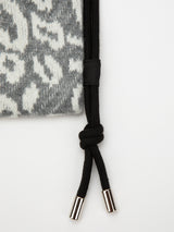 【MADE】boheme leopard knit string bag [red]