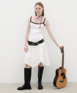 Broderie Asymmetric Skirt - White