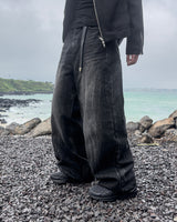 Shard crack wide denim pants
