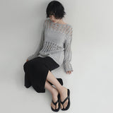[Lantier] Banding Shirring Slit Long Skirt -3 colors
