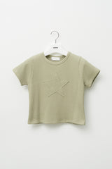 (W) スターワッフルクロップトップ（3色）