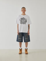 Double Knee Bermuda Pants (Dirty Blue)