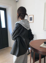 ホミン オーバーレザーカラージャケット