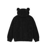 Punk Bear Fleece Jacket - BLACK