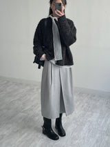 Mockneck Overfit Fur Cardigan
