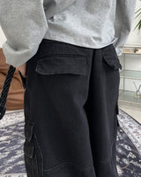 クルーワイドカーゴデニムパンツ