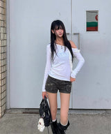 フリルロングスリーブTシャツ