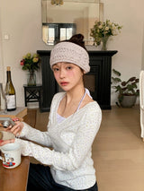 #Flower Ribbon Cotton100 Eyelet T-shirt (3color)