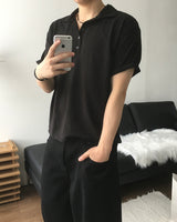 Koul Slub Collar Short Sleeve T