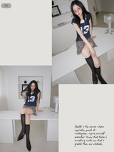 Shirring Leopard Banding Mini Skirt