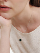 26SS★ [Premium Plating] Pennysense AB(W) Goutte Necklace Malachite