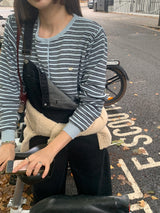 [MADE] [Planning] Slits Stripe Round Cardigan