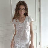 Jacquard floral blouse