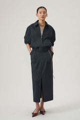 Classic Zip-up Blouson Jacket_Navy