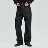 laser cowboy flare denim pants black
