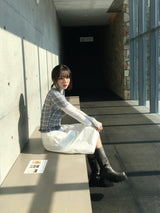 Check See-Through Layered Tee (2c)