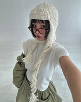 Twisted muffler earbuds Truffle hat
