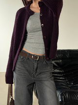 Golgi round knit cardigan(5color)