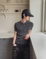 ウェーブ ピッグ ハーフジップ ショートスリーブ Tシャツ