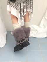 stripe ribbonline wave skirt