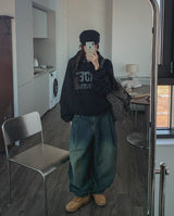 Kenta rivet pintuck balloon denim pants