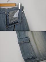 Cargo Bermuda Denim Pants + Strap Set