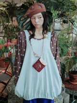 New UnsocialNight original autumn and winter 水玉模様ニット両面ベレー帽 women