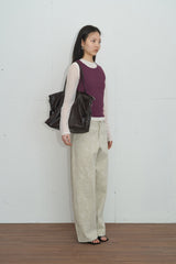 Side Cutout Ribbed Sleeveless (Purple)