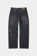 エイジスプラッターカーペンターデニムパンツ(Washed Black)