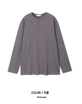 キッサヘンリーネックワッフルTシャツ