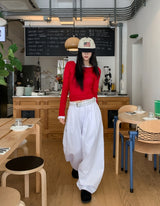 Vintz three-pin tuck balloon wide cotton pants