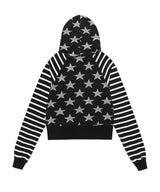 W RAGLAN STAR ZIP UP HOODIE BLACK(CV2FFFM482A)