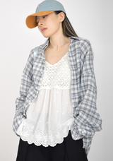 (UNISEX)エアリーコットンチェックシャツ(3colors)