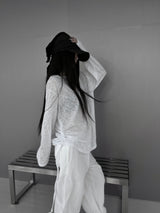 リネンシースルー長袖Tシャツ (2color)