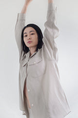 Stretch roll up shirt, Beige
