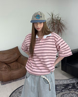 Aaron Multi-Stripe Collar Tee