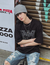 Estory レタリング半袖Tシャツ