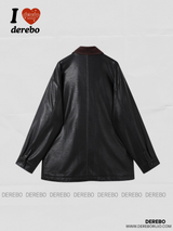 High-End Leather Warm Pocket Half Coat