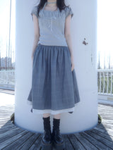 check sleeve skirt