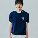 ballast athletic ringer knit sweat navy