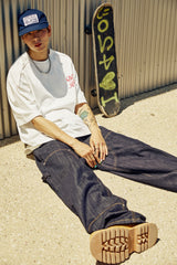 SALVAGE DOUBLE-KNEE LINE DENIM PANTS