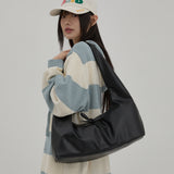 Artificial Leather Ribbon Hobo Bag
