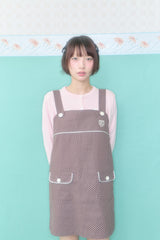 ドーリーボタンミニドレス (BROWN)